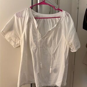 Vineyard Vines White Blouse with Tassel Ties